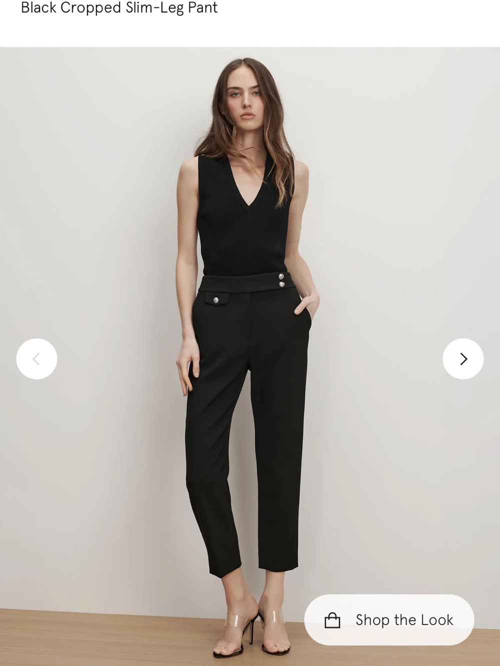 Veronica Beard Black Renzo Crest Button Cropped Tailored Pants - Women's